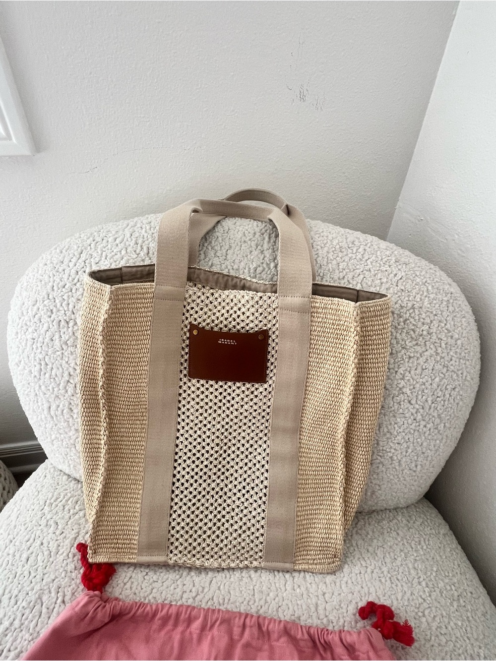 Isabel Marant Beige Woven Tote